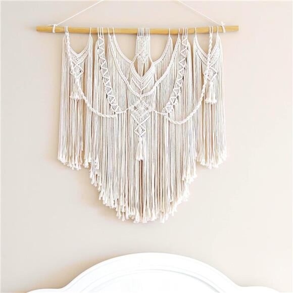 Macrame Wall Hanging Boho Home Decor Chic Woven Decoration Bedroom Living Room - Picture 4 of 7